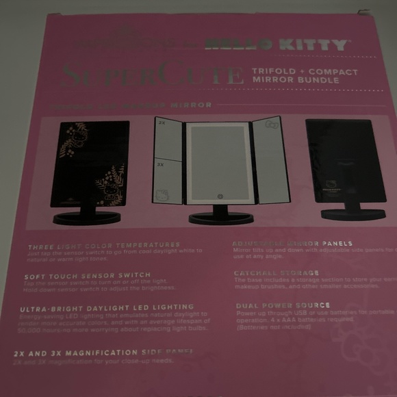 π Impressions Vanity Hello Kitty π Black Trifold Compact Makeup Mirror Set π - Picture 9 of 11